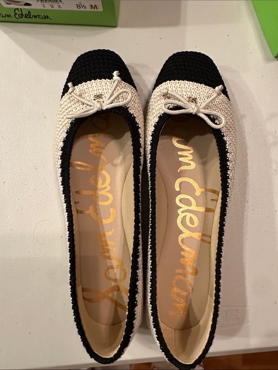 Sam Edelman Shoes - Sam Edelman Black and Ivory Madison Flats